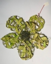 Palmblatt-Rattan Deko-Blume grün